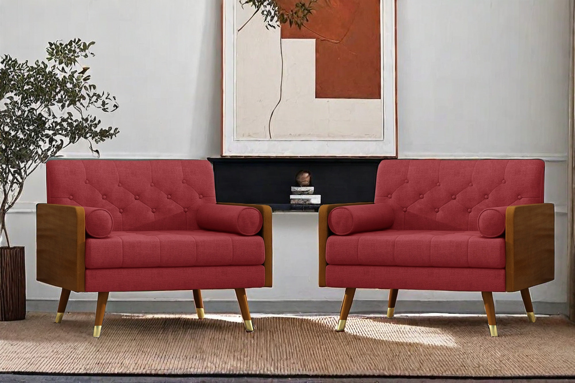 Corrigan Studio Haiden 95.88Cm Wide Tufted Polyester Armchair Wayfair Canada